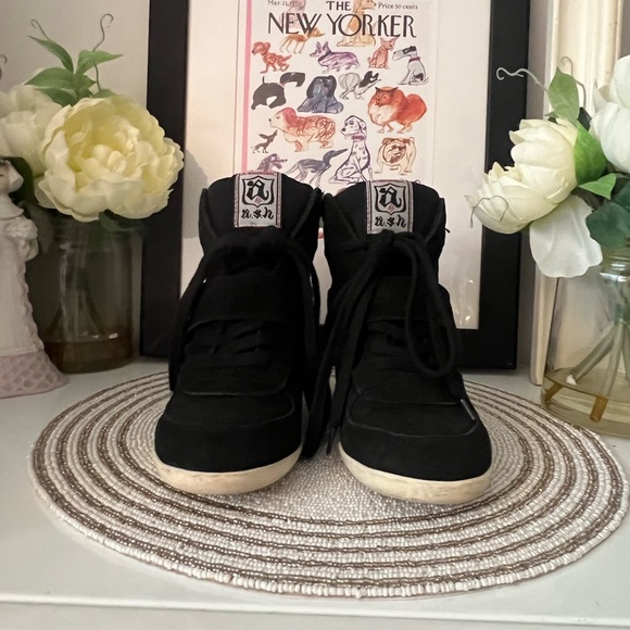 Ash womens suede wedge sole sneakers - Picture 8 of 9